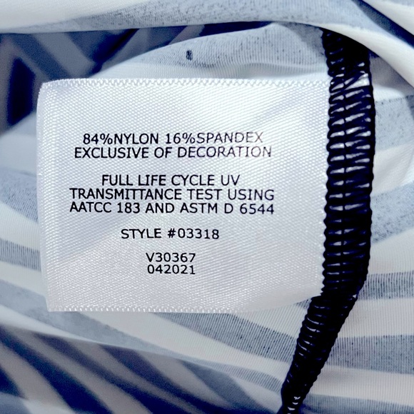 Coolibar Seacoast Swim Cover-Up Hooded Dress Black & White Stripe Beachy Coastal - Picture 16 of 16